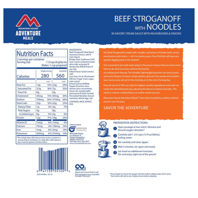 Beef Stroganoff | Mountain House Freeze Dried Food Pouch, , large image number 1